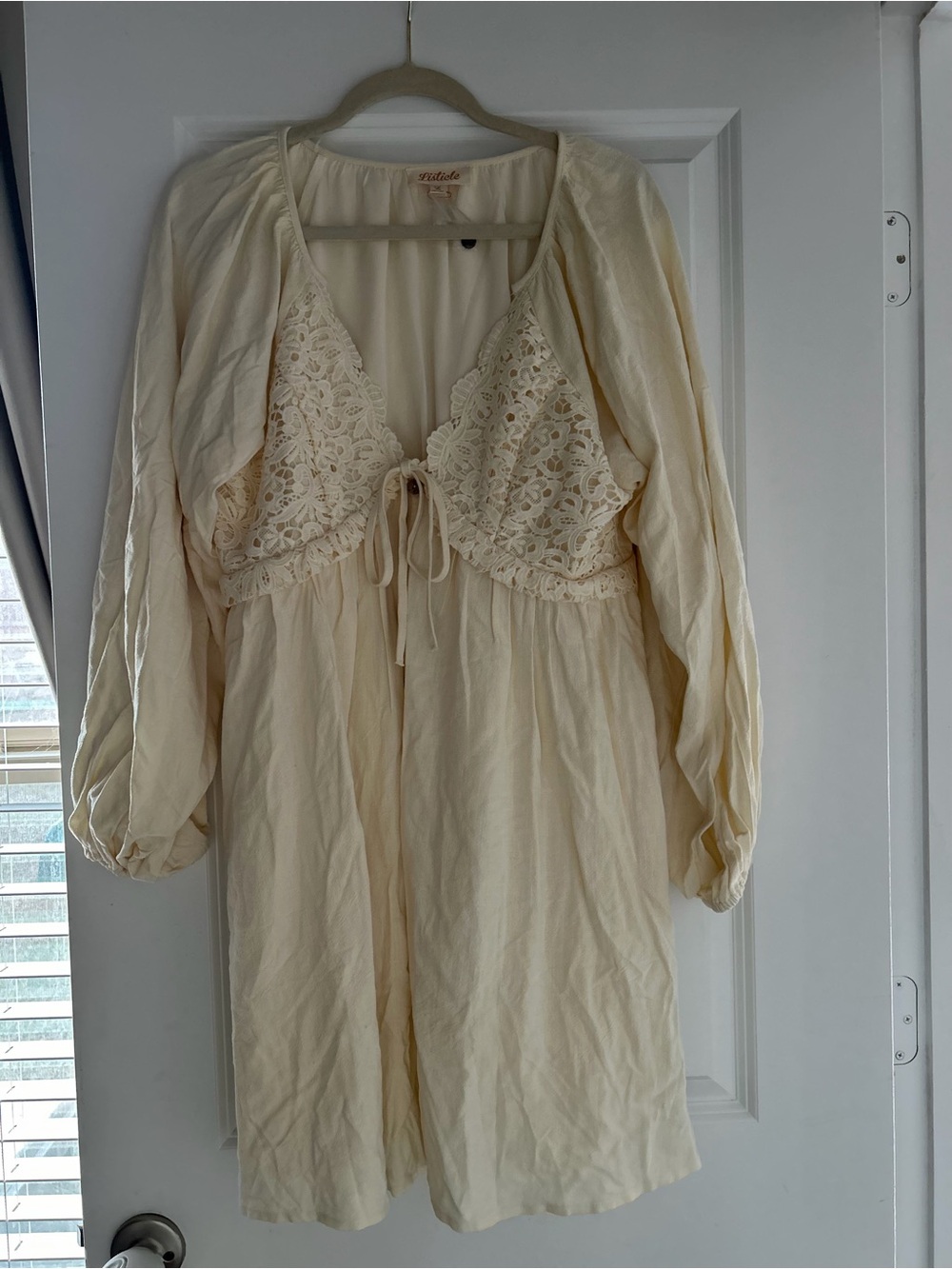 PinkBlush Crochet Lace Button Front Maternity Dress